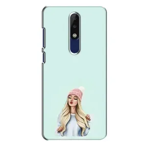 Силиконовый Чехол на Nokia 5.1 Plus (X5) с картинкой Стильных Девушек (В шапке)