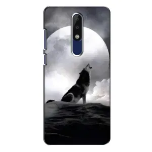 Чехол с Волком на Nokia 5.1 Plus (X5) (Волк и луна)