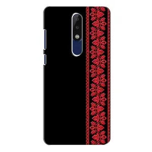 Силиконовый Чехол на Nokia 5.1 Plus (X5) с картинкой Вышиванки (Вышиванка на черном)