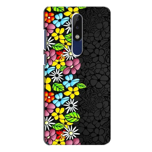Чехол с рисунком «Яркие цветы» для Nokia 5.1 Plus (X5)