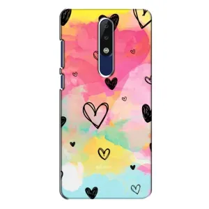 Чохли з тематикою "Маленькі Сердчеки" на Nokia 5.1 Plus (X5) (Яскраві серця)