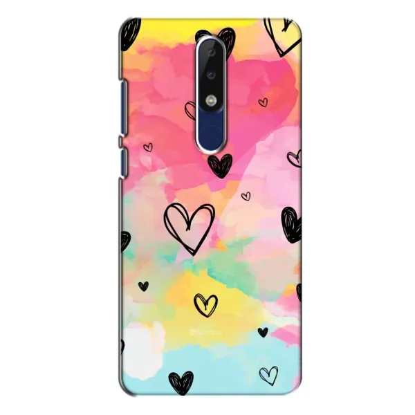 Чехол с рисунком «Яркие сердечки» для Nokia 5.1 Plus (X5) Чехол с рисунком «Яркие сердечки» для Nokia 5.1 Plus (X5)