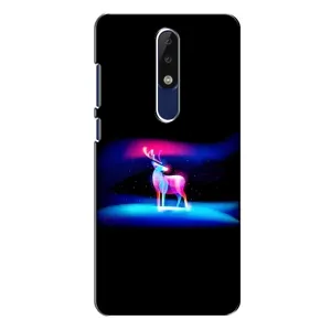Силиконовый бампер с картинкой животных для Nokia 5.1 Plus (X5) (Яркий олень)