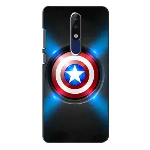 Чехол с Щитом Капитана Америки на Nokia 5.1 Plus (X5) (Яркий Щит Капитана)