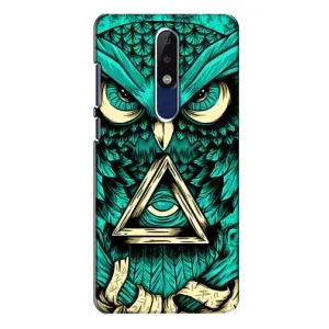 Чехлы с принтом СОВЫ для Nokia 5.1 Plus (X5) (Зеленая сова)