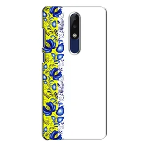 Силиконовый Чехол на Nokia 5.1 Plus (X5) с картинкой Вышиванки (Желто-синяя вышиванка)