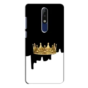 Чехол (Корона на чёрном фоне) для Нокиа 5.1 Плюс (Золотая корона)