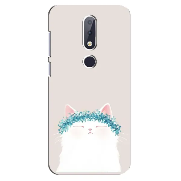 Чехол с рисунком «Белый котик» для Nokia 6.1 Plus Чехол с рисунком «Белый котик» для Nokia 6.1 Plus