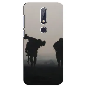 Чехлы на военную тематику для Nokia 6.1 Plus (Бой солдат)