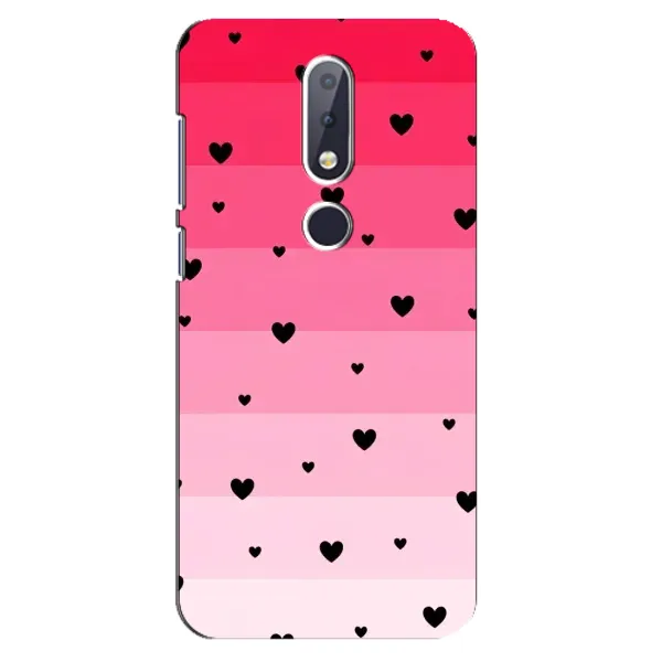 Чехол с рисунком «Чорные сердечки» для Nokia 6.1 Plus Чехол с рисунком «Чорные сердечки» для Nokia 6.1 Plus