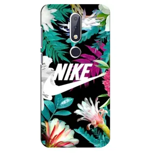 Силіконовый Чохол на Nokia 6.1 Plus з картинкою НАЙК (Квітковий Nike)