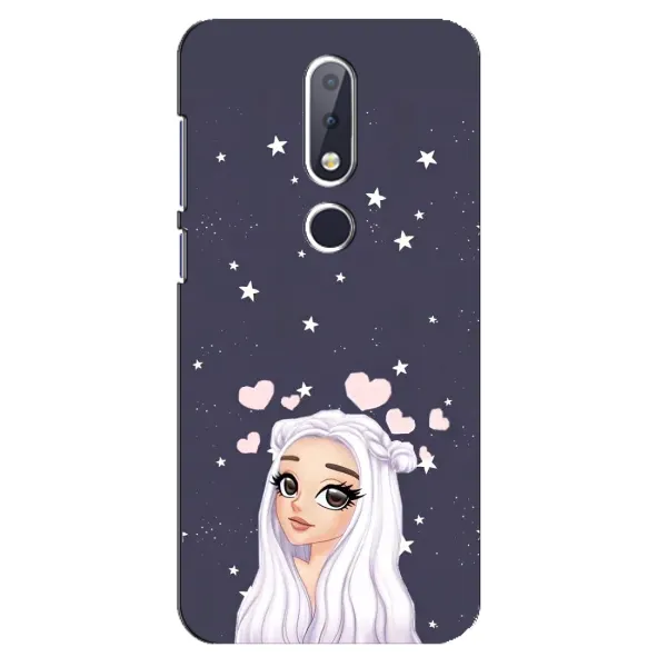 Чехол с рисунком «Девушка и сердечки» для Nokia 6.1 Plus