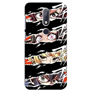 Силиконовые чехлы с глазами Anime для Нокиа 6.1 Плюс (Глаза на чорном)