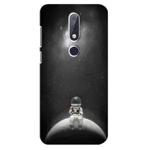 Силиконовый Чехол с принтом "Космонавты" на Nokia 6.1 Plus (Космонавт романтик)