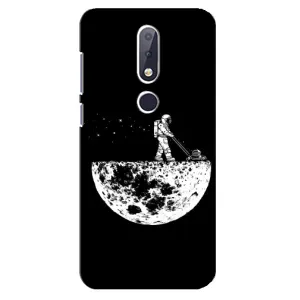 Силиконовый Чехол с принтом "Космонавты" на Nokia 6.1 Plus (Космонавт)