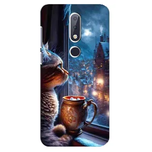 Чехлы на Новый Год Nokia 6.1 Plus (Кот новогодний)