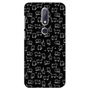 Чохол на тематику: Коти для Nokia 6.1 Plus (Котики на чорному)