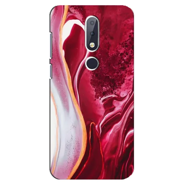 Чехол с рисунком «Красный мрамор» для Nokia 6.1 Plus Чехол с рисунком «Красный мрамор» для Nokia 6.1 Plus