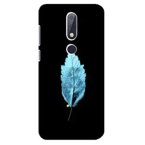 Чехол с картинками на черном фоне для Nokia 6.1 Plus (Листочек)