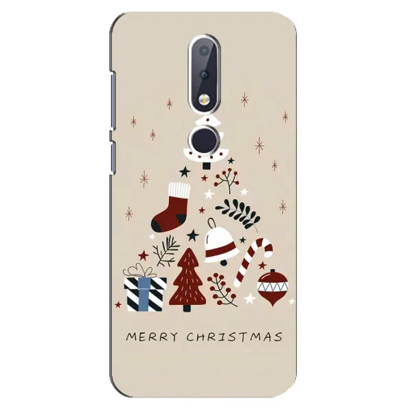 Чехол с рисунком «Merry Christmas» для Nokia 6.1 Plus Чехол с рисунком «Merry Christmas» для Nokia 6.1 Plus