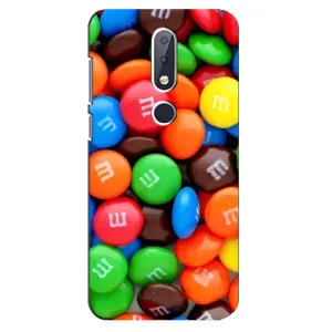 Чохол з зображенням смачної їжі для Nokia 6.1 Plus (Різнокольорові M&M'S)