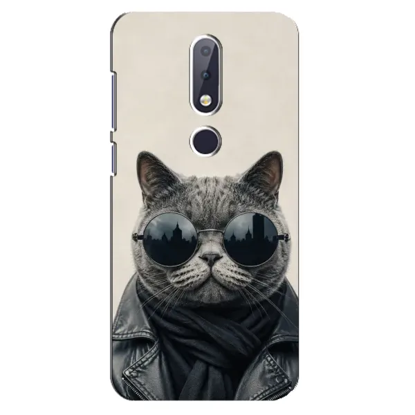 Чехол с рисунком «Модный кот» для Nokia 6.1 Plus Чехол с рисунком «Модный кот» для Nokia 6.1 Plus