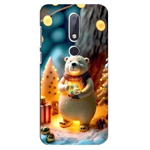 Чехол с рисунком «Новогодний ведмеженок» для Nokia 6.1 Plus