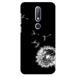 Силіконовий Чохол з кульбабками на Nokia 6.1 Plus (Кульбабка на чорному)