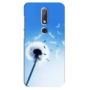 Силіконовий Чохол з кульбабками на Nokia 6.1 Plus (Кульбабка на блакитному)