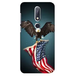 Чехол Флаг USA для Nokia 6.1 Plus (Орел и флаг)