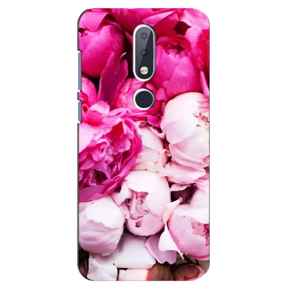 Чехол с рисунком «Пионы» для Nokia 6.1 Plus Чехол с рисунком «Пионы» для Nokia 6.1 Plus
