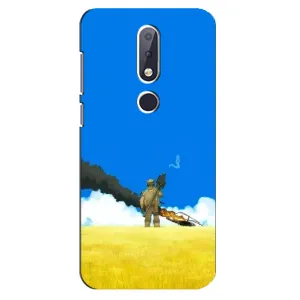 Чехлы на военную тематику для Nokia 6.1 Plus (Попадание)