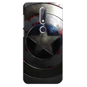 Чохол с Щітом Капітана Америки на Nokia 6.1 Plus (Ретро Щит Капітана)