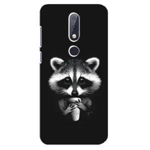 Силиконовый Чехол с Енотами на Nokia 6.1 Plus (С кофем)