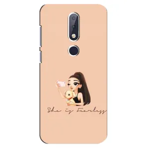 Силиконовый Чехол на Nokia 6.1 Plus с картинкой Стильных Девушек (С собакой)