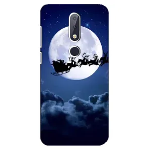 Чехол Санта Клаус для Nokia 6.1 Plus (Санта - луна)