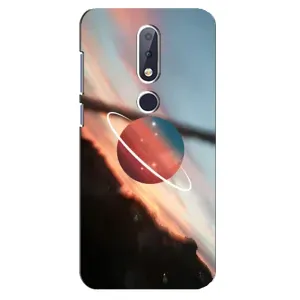 Чехол (ТПУ) с планетами на Nokia 6.1 Plus (Сатурн)