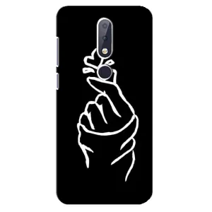 Чохол (Знак сердечка) для Nokia 6.1 Plus (Сердечко на чорному)