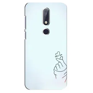 Чохол (Знак сердечка) для Nokia 6.1 Plus (Сердечко на блакитному)