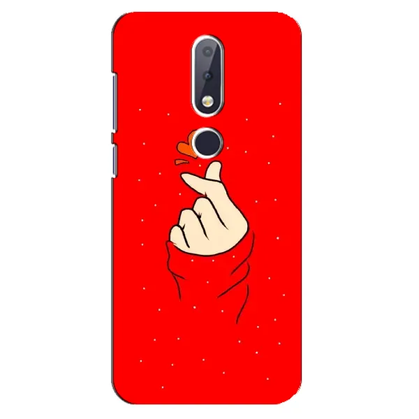Чехол с рисунком «Сердце на красном» для Nokia 6.1 Plus Чехол с рисунком «Сердце на красном» для Nokia 6.1 Plus