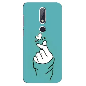 Чохол (Знак сердечка) для Nokia 6.1 Plus (Сердечко на бірюзовому)