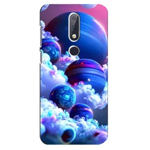 Чехлы КОСМОС для Nokia 6.1 Plus (Синие планеты)