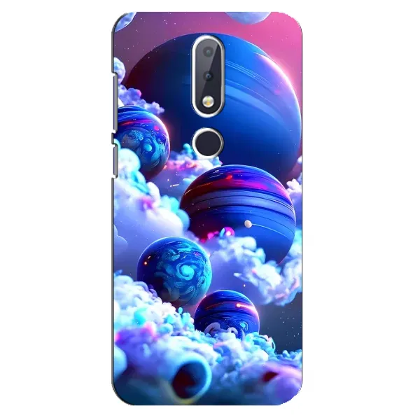 Чехол с рисунком «Синие планеты» для Nokia 6.1 Plus Чехол с рисунком «Синие планеты» для Nokia 6.1 Plus