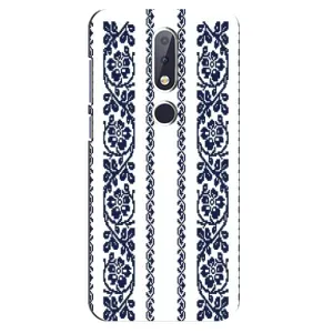 Силиконовый Чехол на Nokia 6.1 Plus с картинкой Вышиванки (Синяя вышиванка)