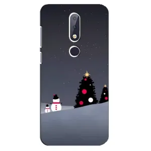 Чехлы на Новый Год Nokia 6.1 Plus (Снеговички)