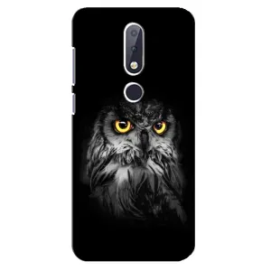 Чохли з принтом СОВИ для Nokia 6.1 Plus (Сова на чорному)