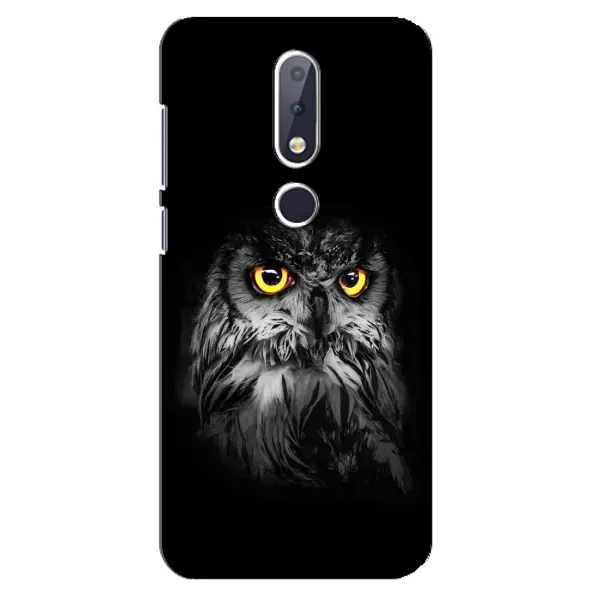 Чехол с рисунком «Сова на чёрном» для Nokia 6.1 Plus