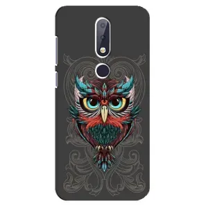 Чохли з принтом СОВИ для Nokia 6.1 Plus (Сова на сірому)