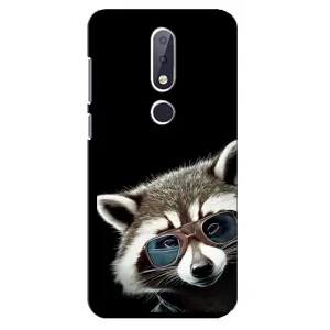 Силиконовый Чехол с Енотами на Nokia 6.1 Plus (Стильный Енот)