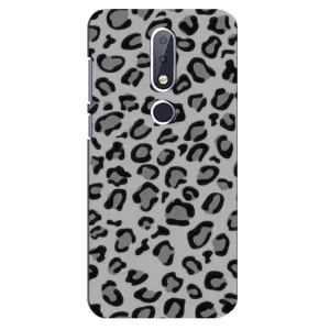 Чехол с леопардовым принтом на Nokia 6.1 Plus (Темный леопрад)